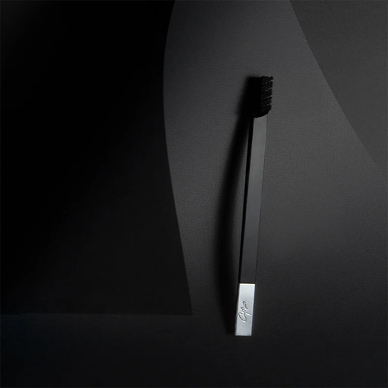 Slim Black Silver Soft Toothbrush - Image 3