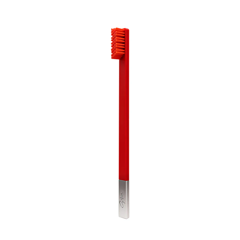 Slim Carmine Red Silver Medium Toothbrush - Image 3