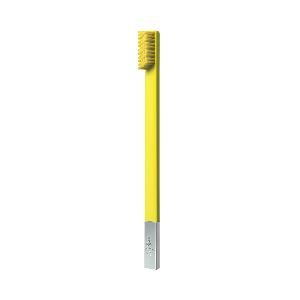 Slim Sunflower Yellow Silver Soft Toothbrush - Image 3