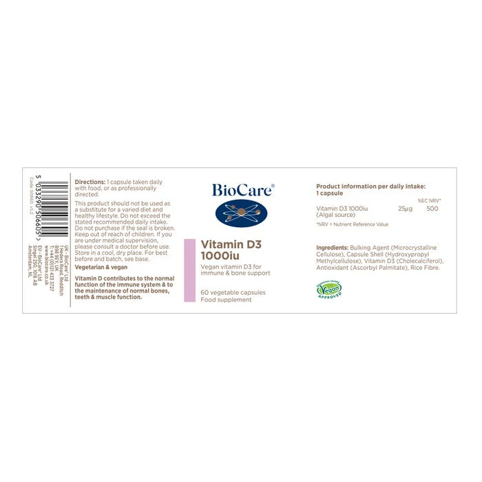 Vitamin D3 1000iu 60 capsules - Image 2