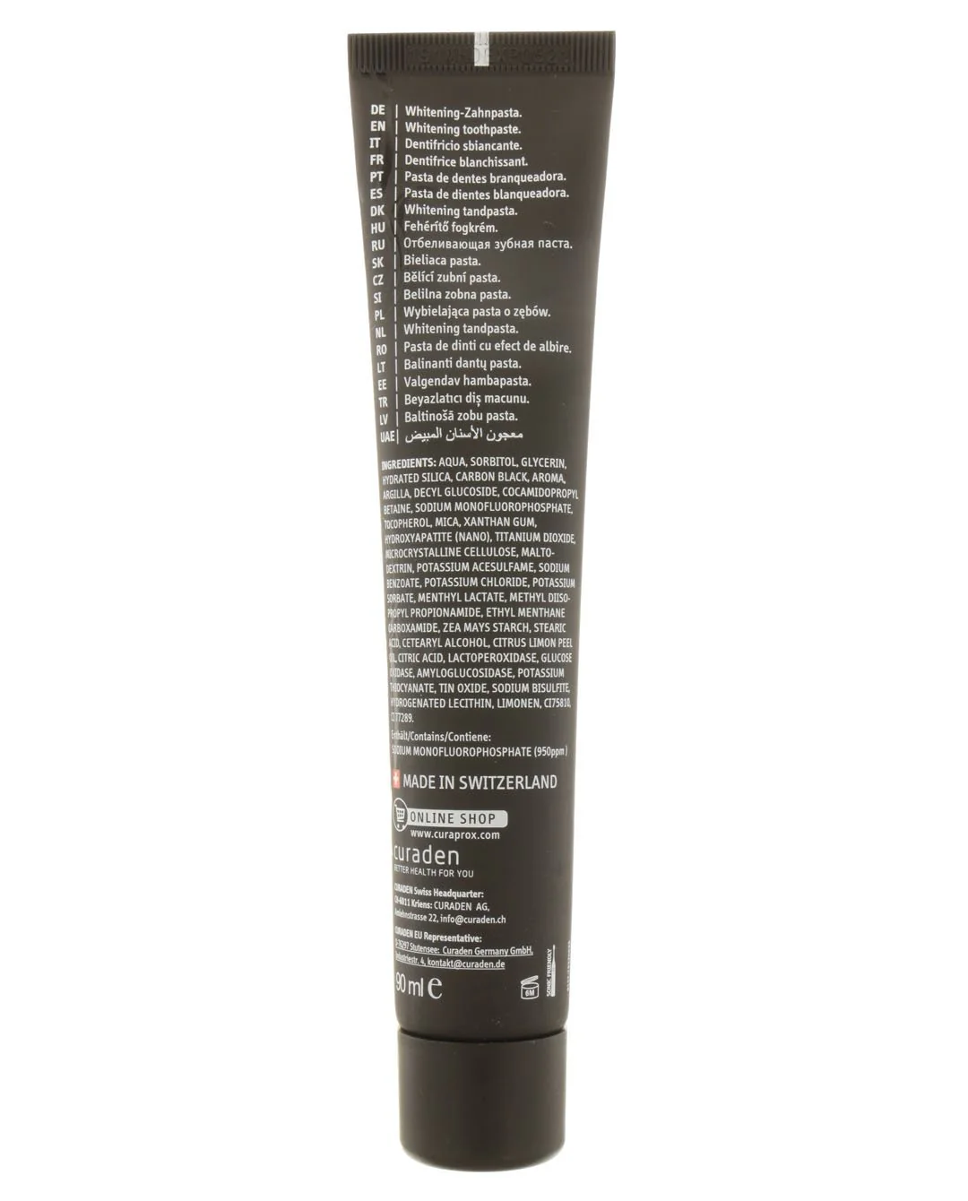 Black is White Charcoal Whitening Toothpaste 90ml - Image 3