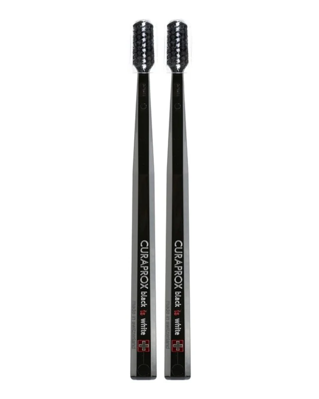 Black Is White Duo Toothbrush Pack Ultra Soft Black And Black