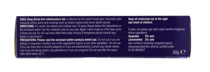 Anti-Inflammatory Gel with Ibuprofen & Levomenthol 50g - Image 4