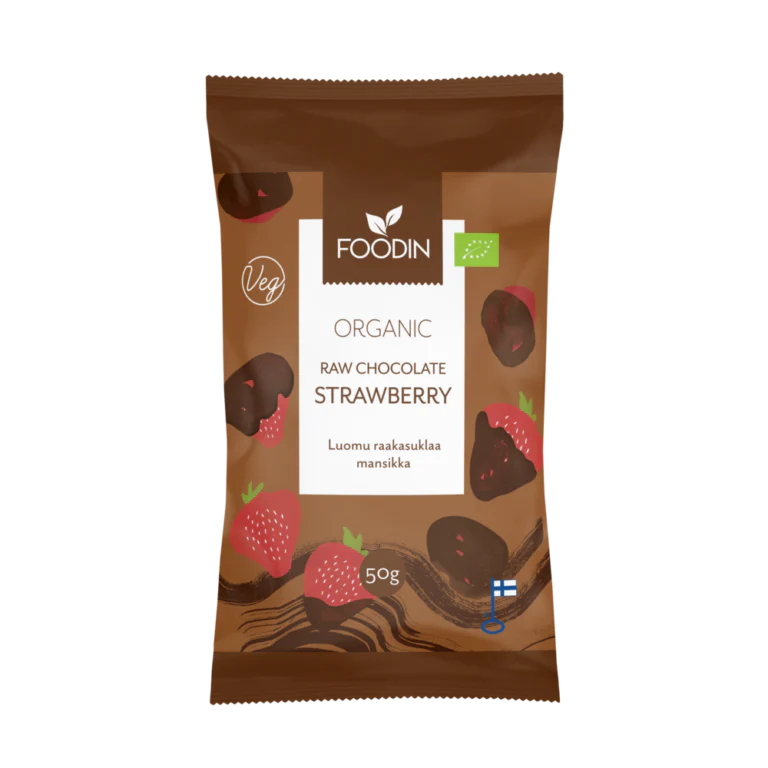 Organic Raw Chocolate Coated Strawberry 50g