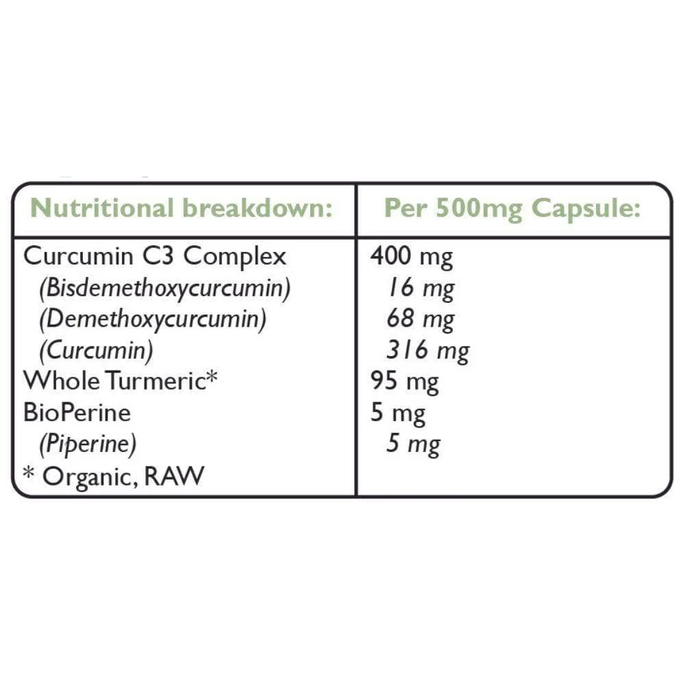 Turmeric C3 & Bioperine Extract 60 capsules - Image 4