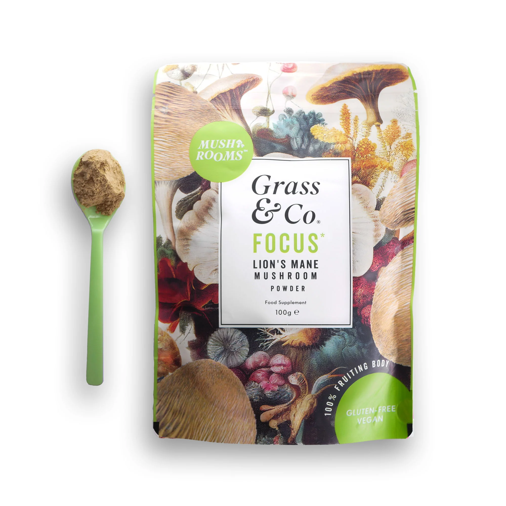 Focus Lion's Mane Mushrooms Powder With Ginseng + Omega-3 100g - Image 3