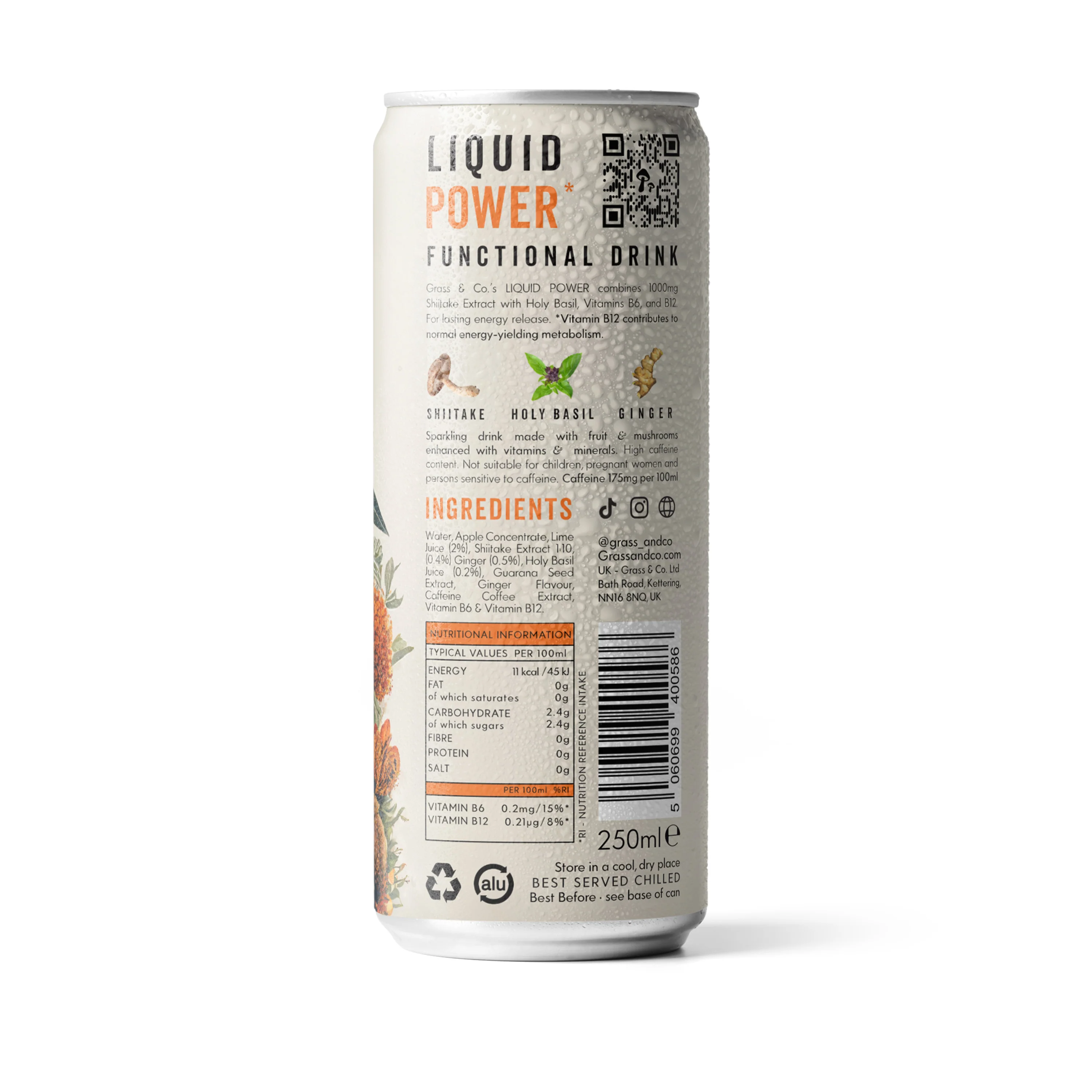 Liquid Power Ginger, Lime & Shiitake Nootropic Drink 250ml - Image 7