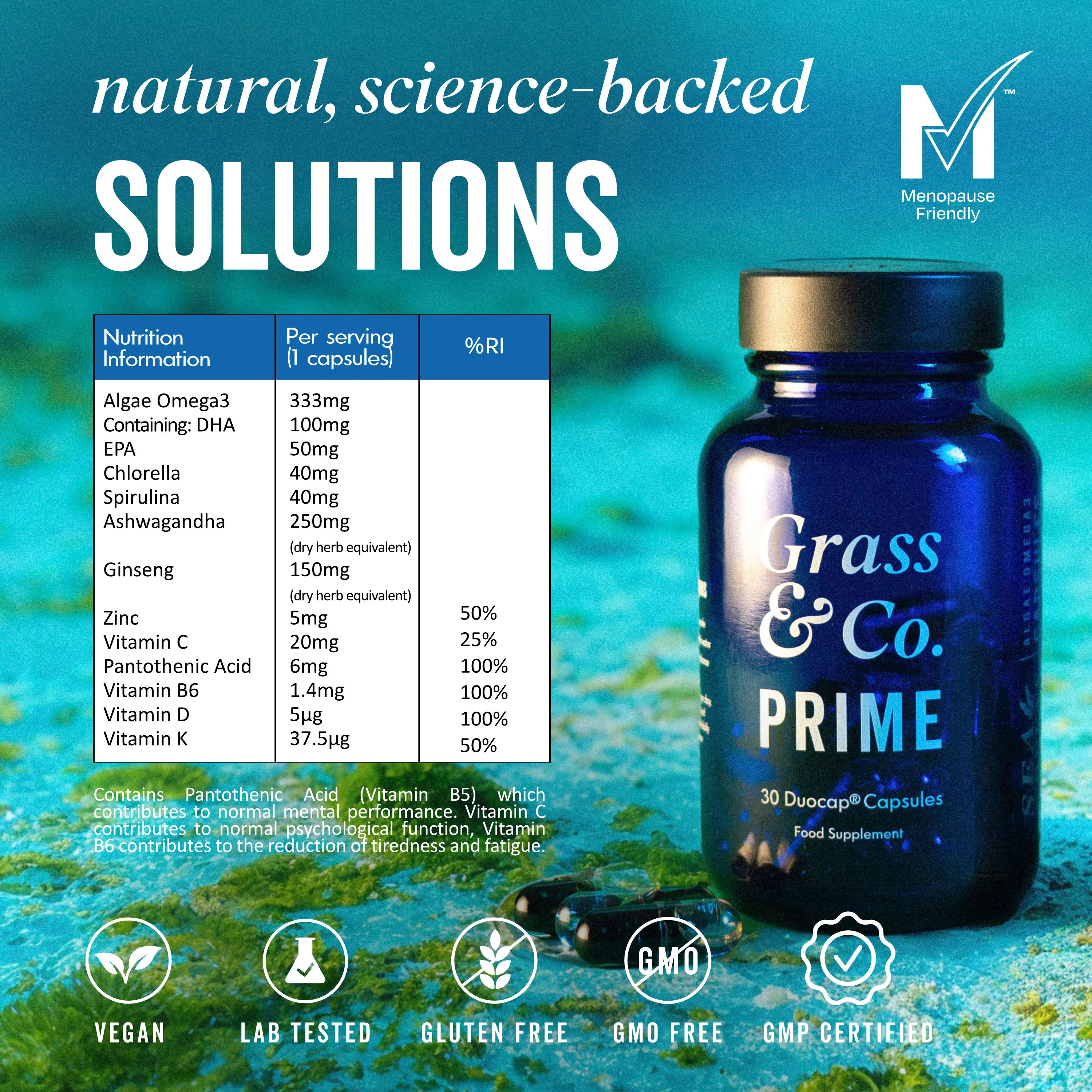 Prime Vegan Omega Sea Greens Capsules For Women 30 Capsule - Image 11
