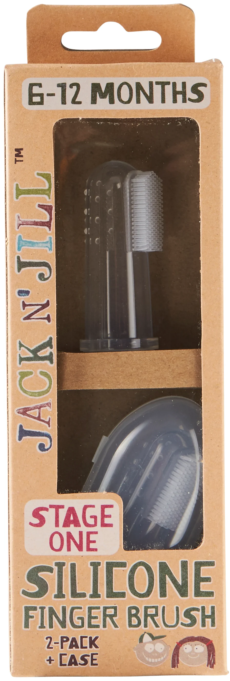 Silicone Finger Brush 2 Pack & Case Stage 1