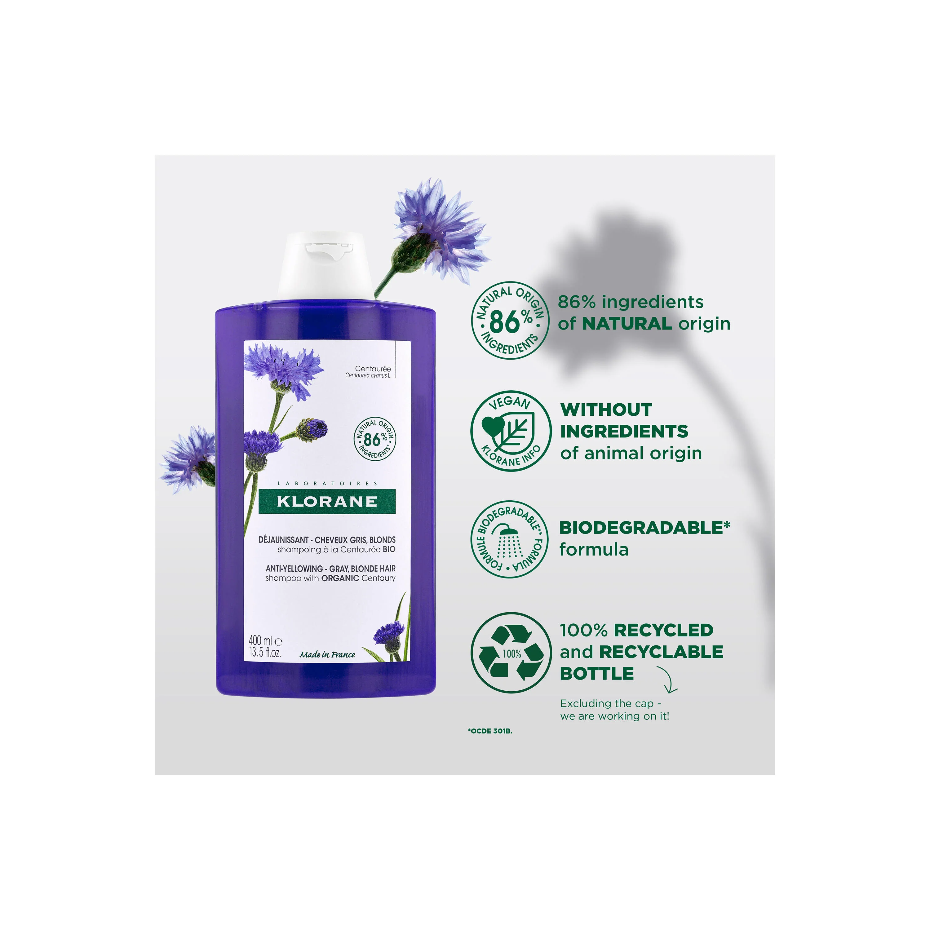 Anti-Yellowing Shampoo With Organic Centaury 400ml - Image 5