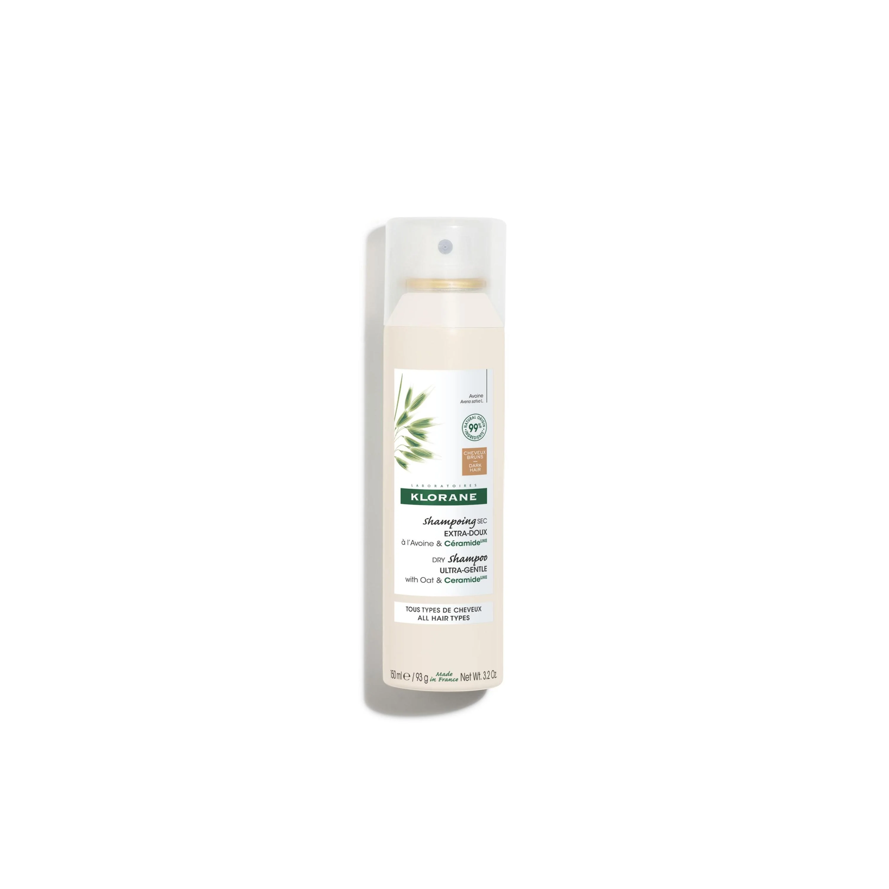 Ultra-Gentle Tinted Dry shampoo - Brown to Dark Hair - with Oat & Ceramide 150ml