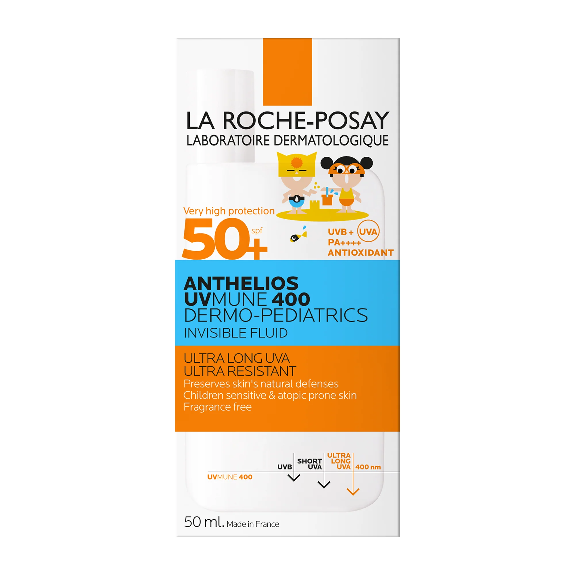Anthelios UVmune 400 Dermo-Pediatrics Ultra Light Invisible Fluid SPF-50+ 50ml - Image 2
