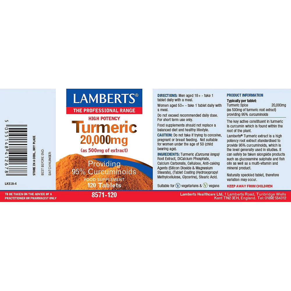 Turmeric 20,000mg 60 tablets - Image 2