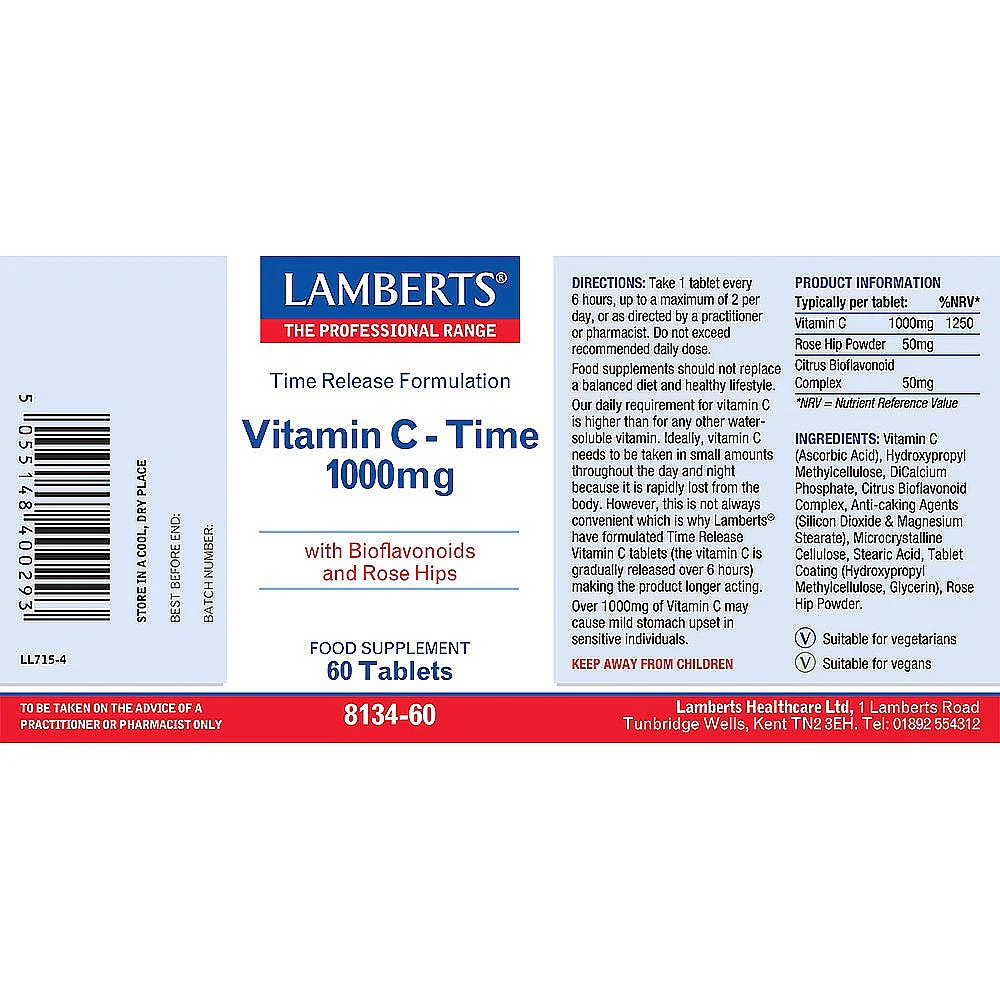 Vitamin C Time Release 1000mg 60 tablets - Image 2
