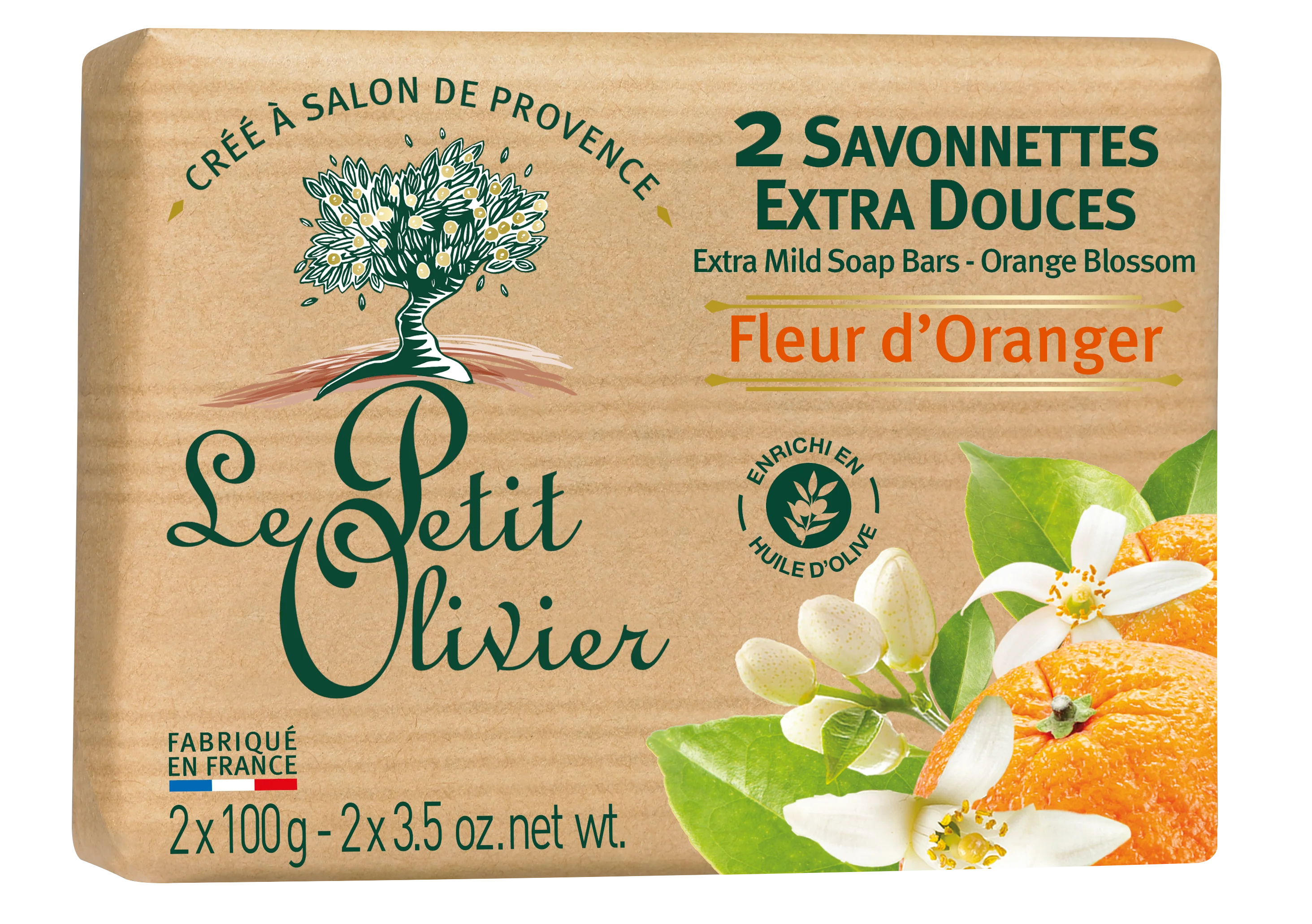 Two Extra Mild Soap Bars Orange Blossom 200g
