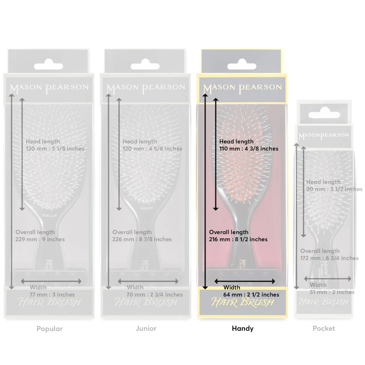Handy Bristle Nylon Pink Hairbrush BN3 - Image 3
