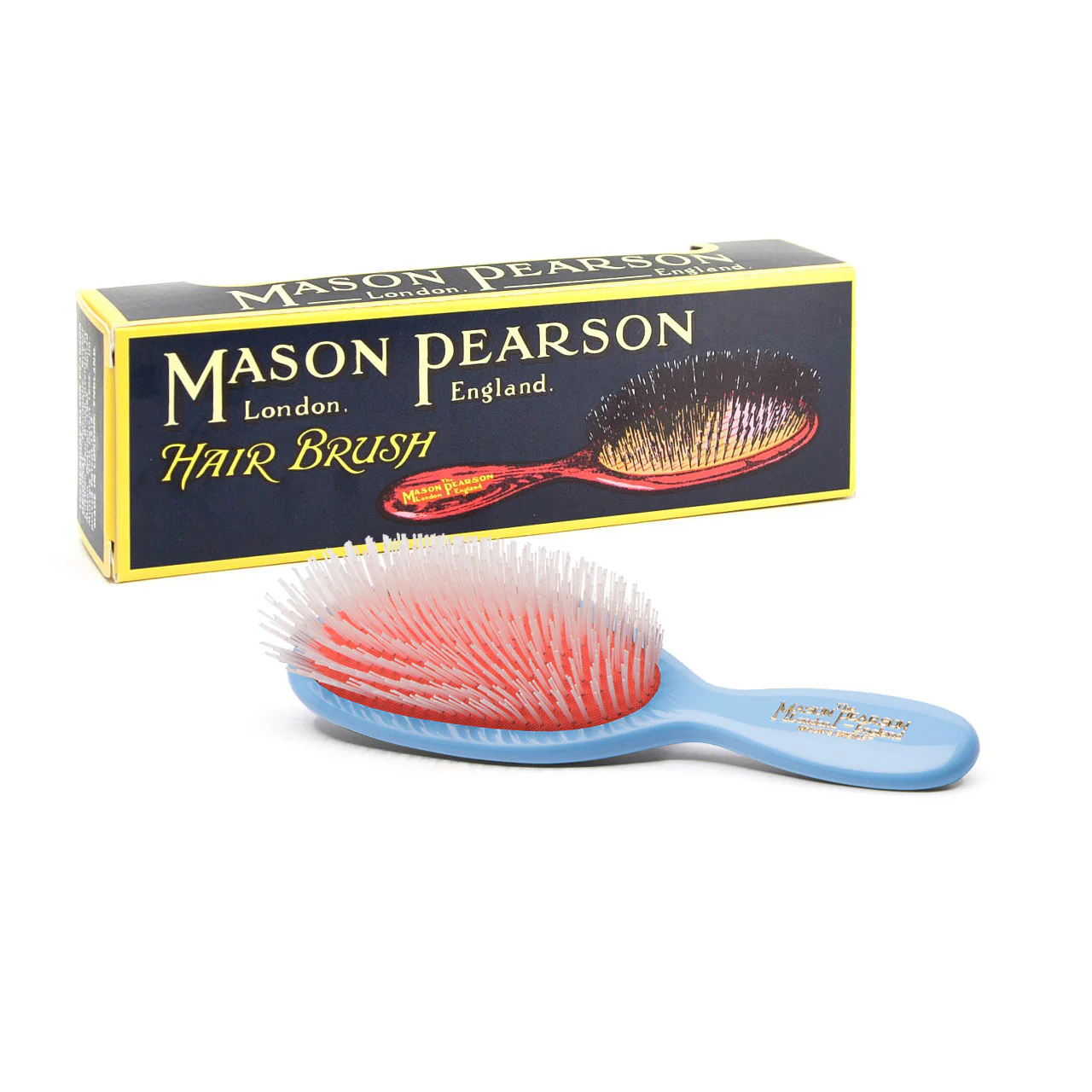 Pocket Nylon Bristle Blue Hairbrush - Image 2