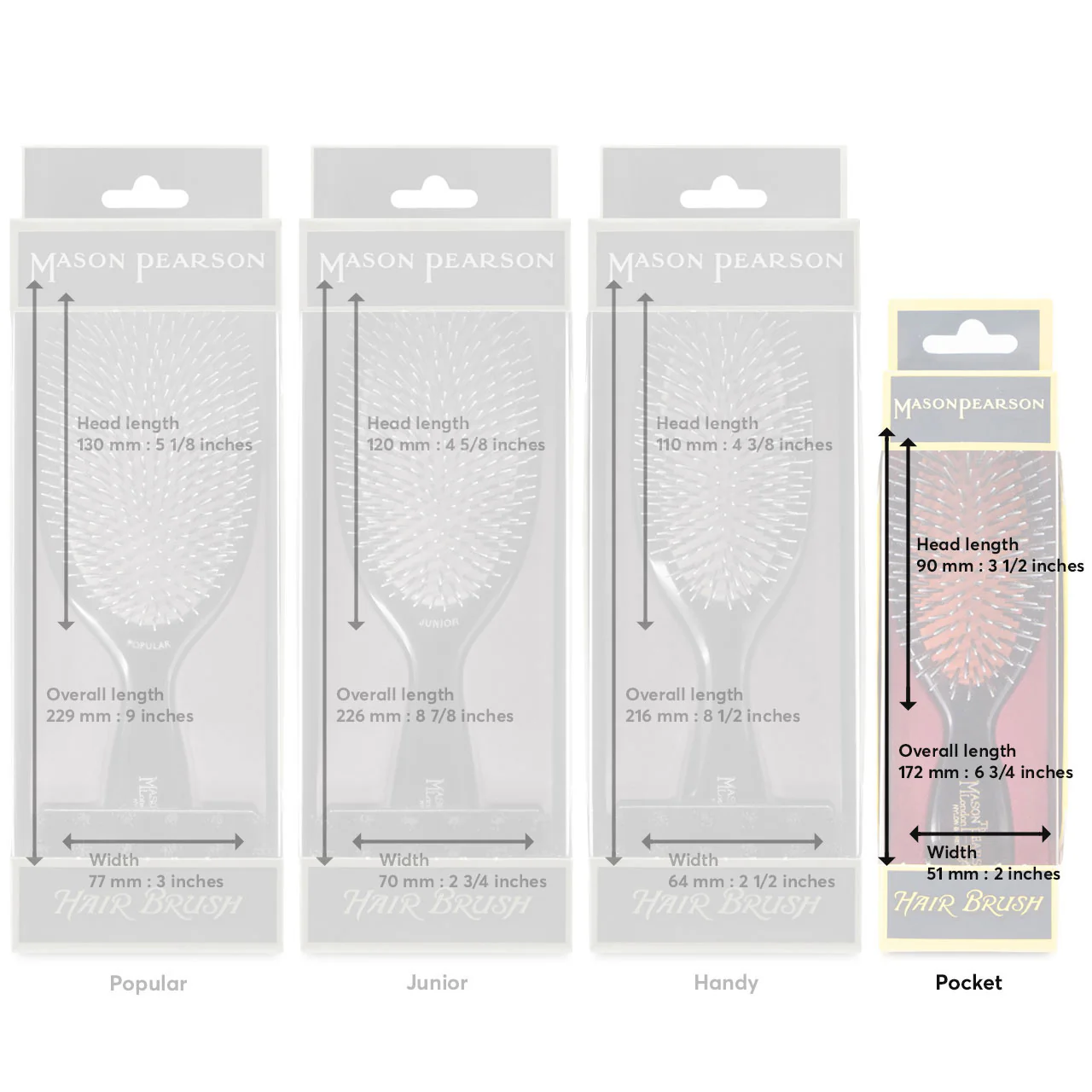 Pocket Nylon Bristle Blue Hairbrush - Image 3