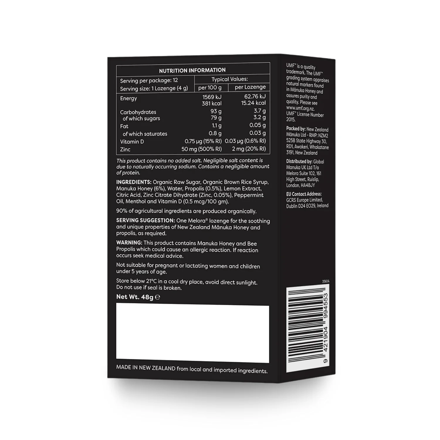 Manuka Honey & Propolis Lozenges Blackcurrant 12 Lozenges - Image 2