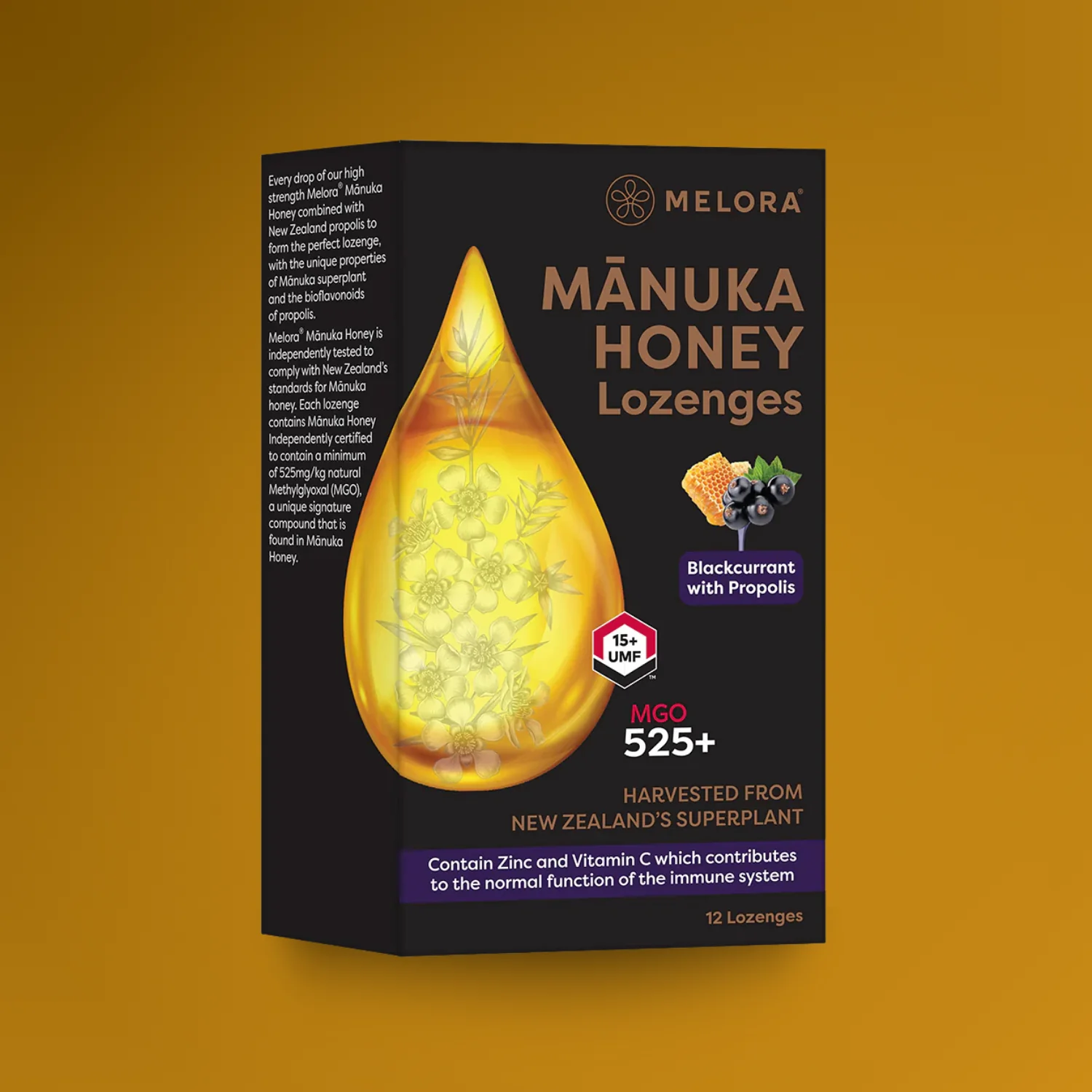 Manuka Honey & Propolis Lozenges Blackcurrant 12 Lozenges - Image 4