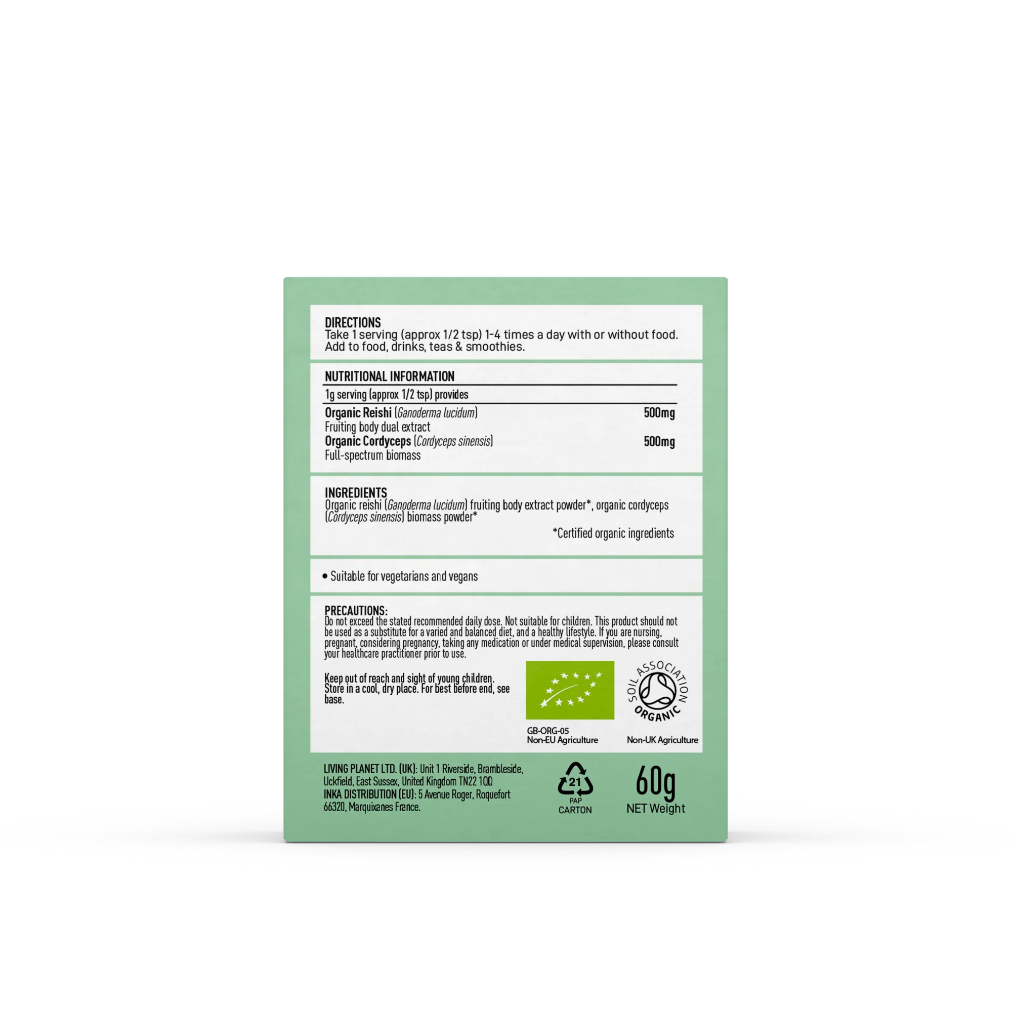 Myco O2 Cordyceps and Reishi Blend 60g - Image 2