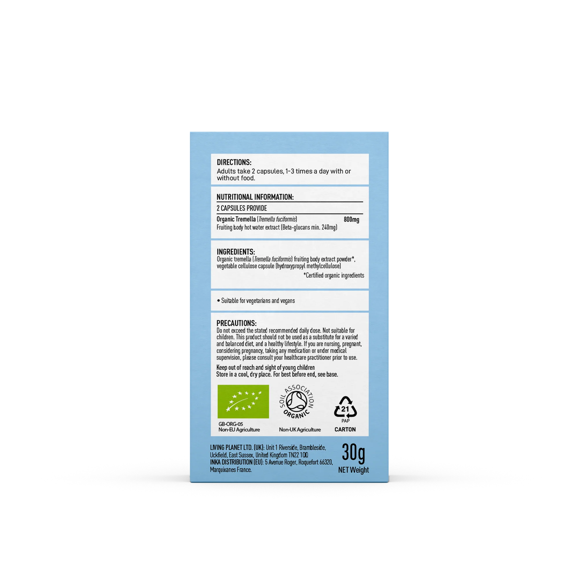 Tremella Pure Grade Extract 60 Capsules - Image 2