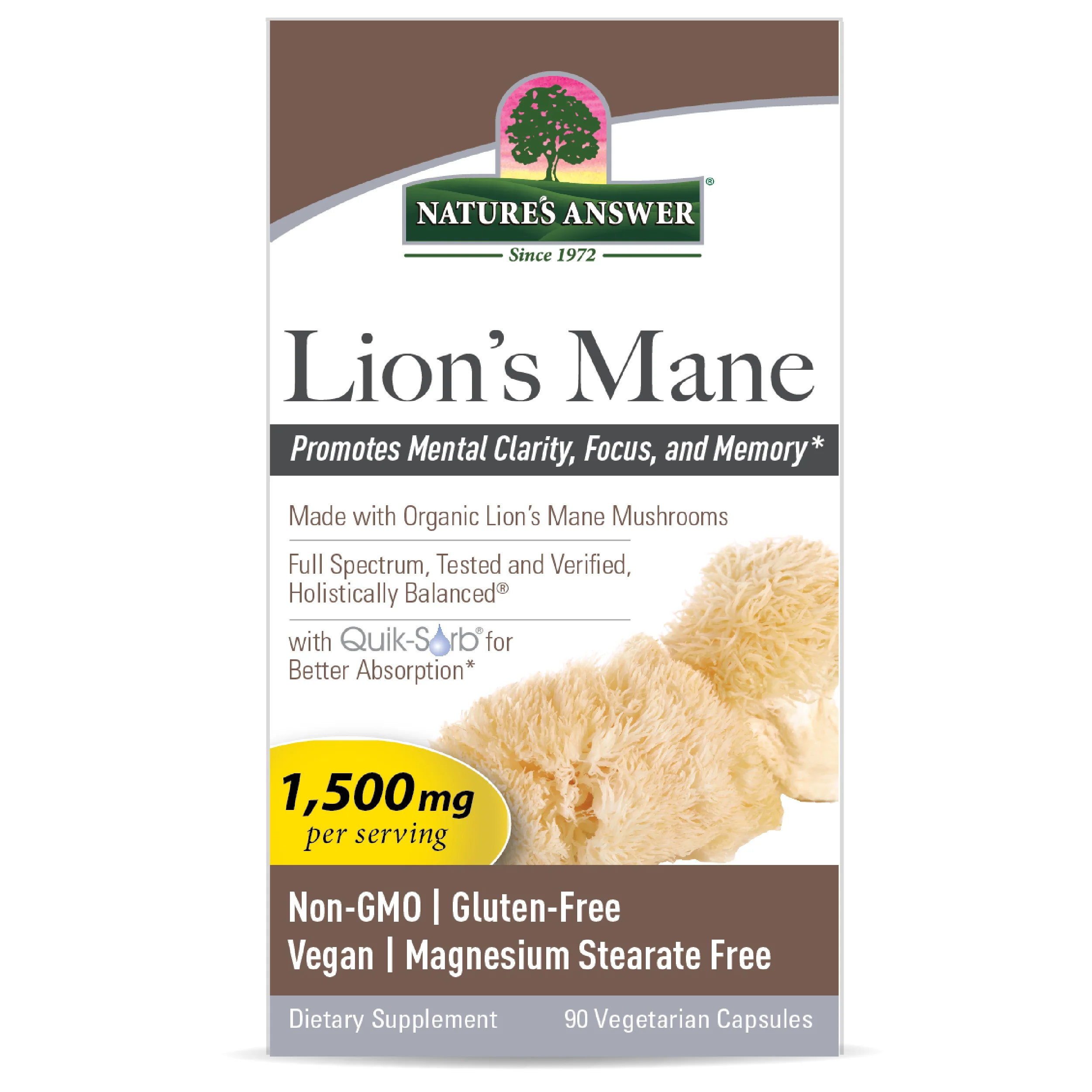 Lions Mane Mushroom Powder 1500mg 90 Capsules - Image 2