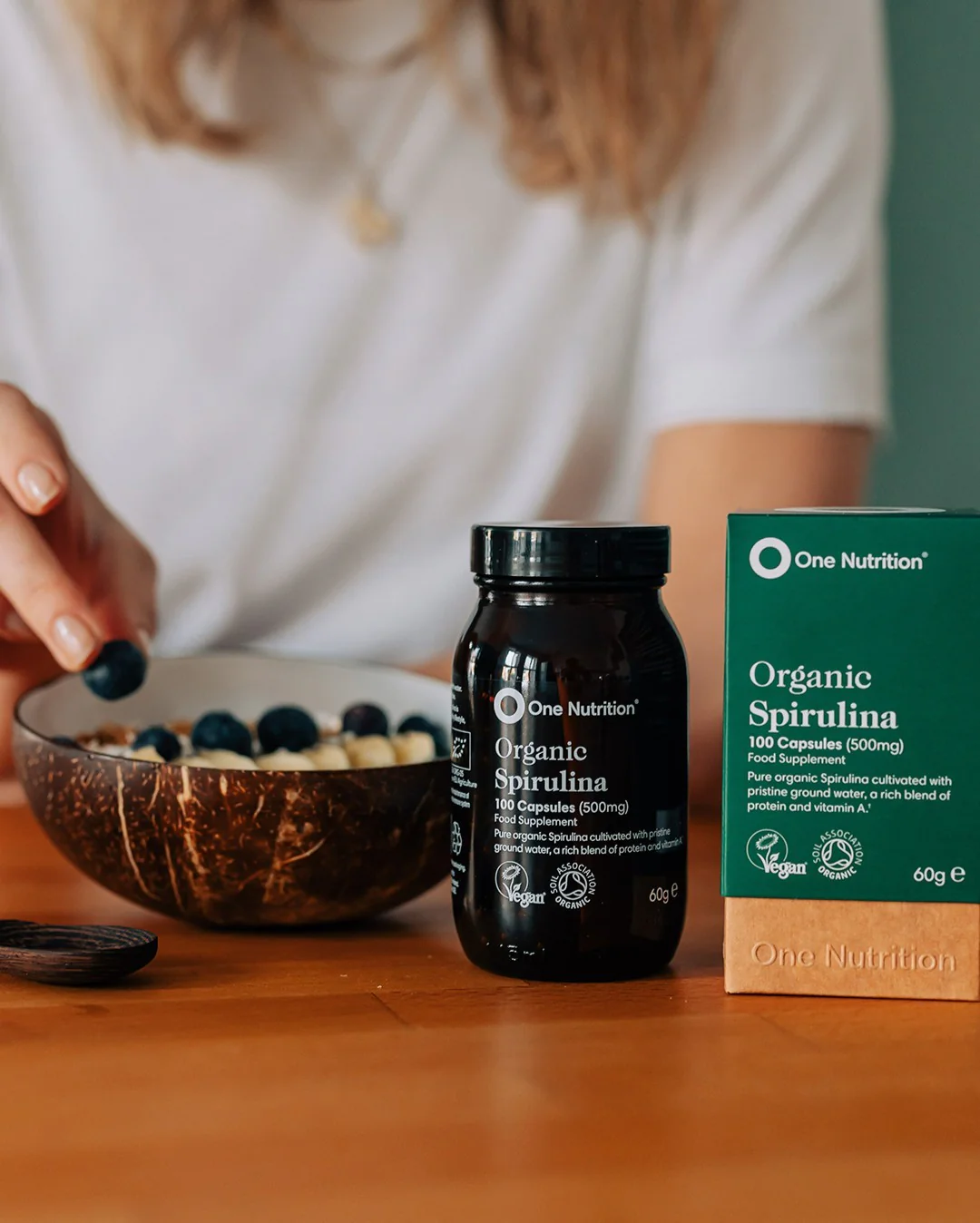 Spirulina Vegecaps (500mg) 100 capsules - Image 2