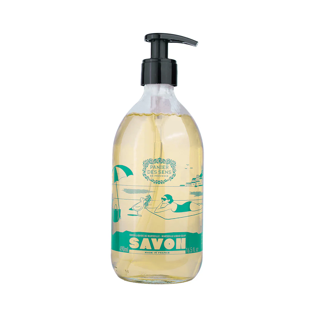 Savon Liquid Marseille Soap In Glass Olive - 490ml