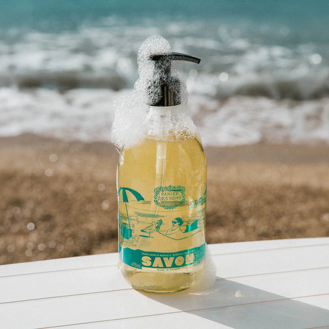Savon Liquid Marseille Soap In Glass Olive - 490ml - Image 3