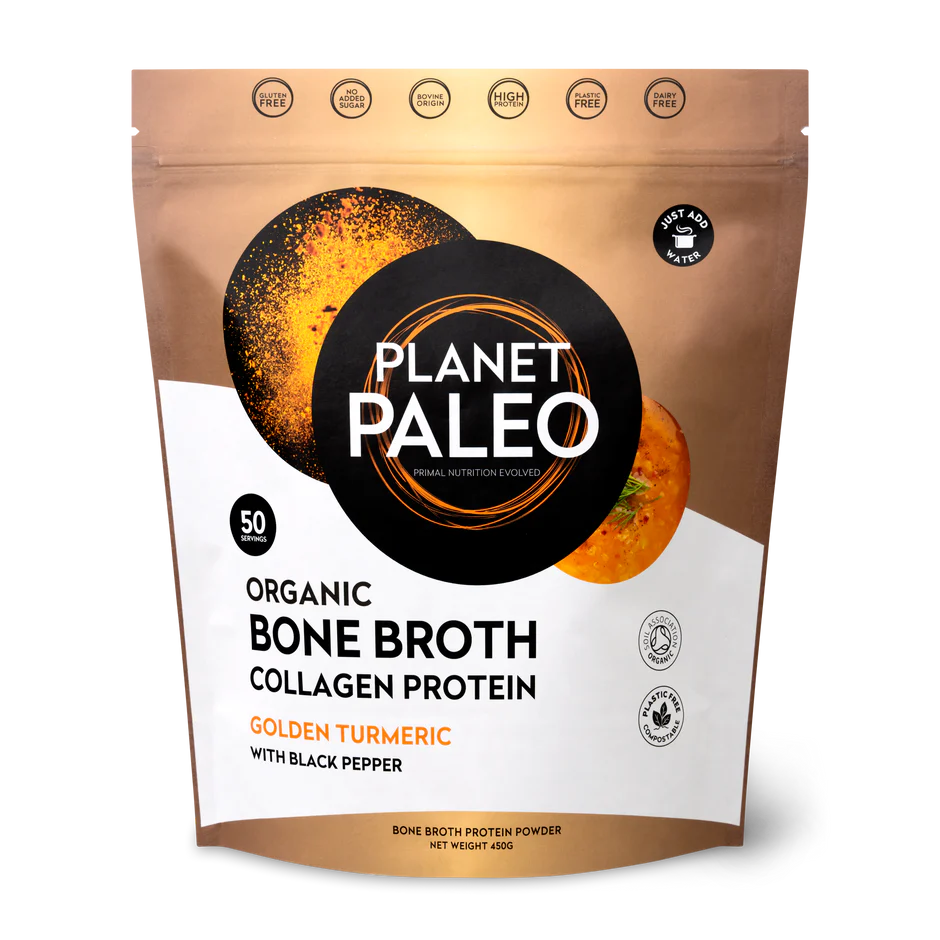 Organic Bone Broth Collagen Protein - Golden Turmeric 450g