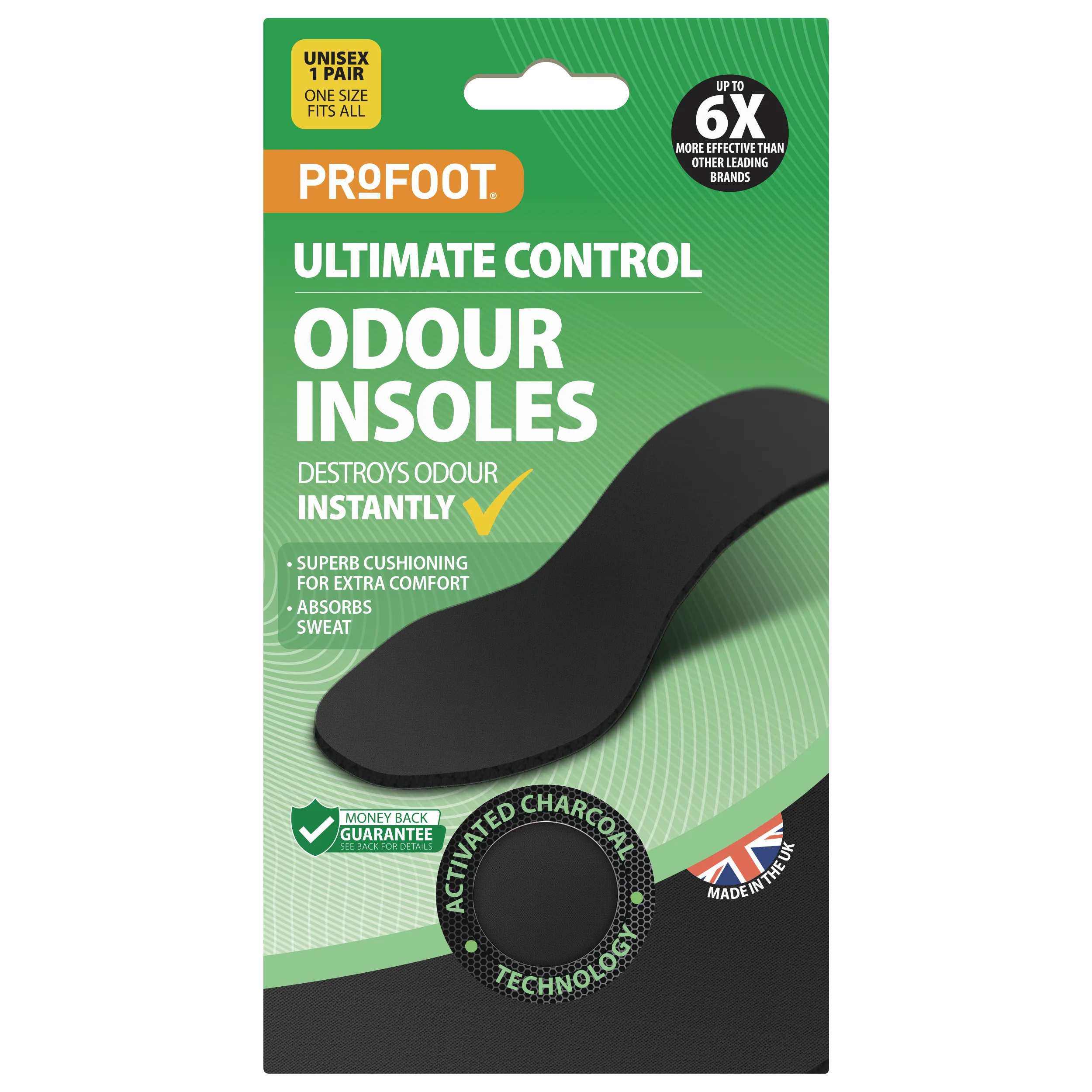 Ultimate Control Odour Insoles 1 Pair