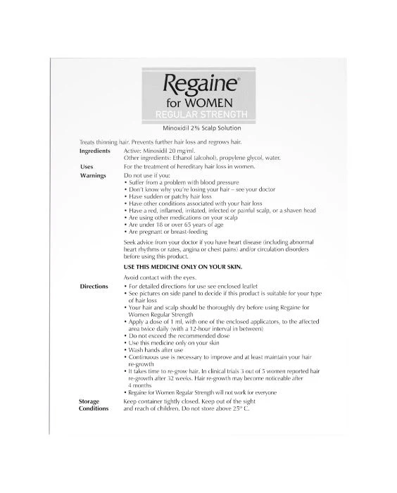 Regular Strength Minoxidil 2% Scalp Solution for Women 60ml - Image 2