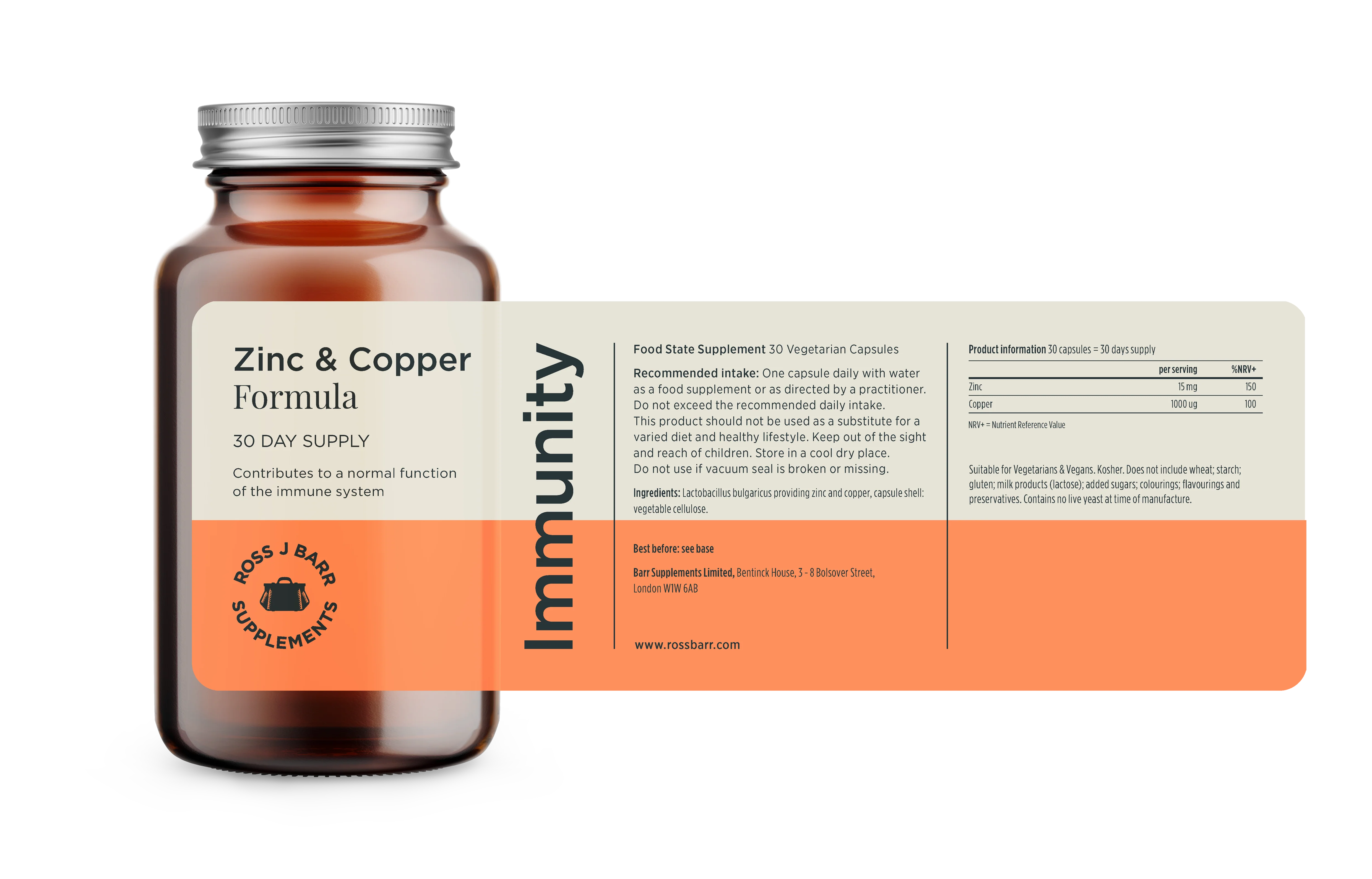 Zinc & Copper Formula 30 Capsules - Image 2