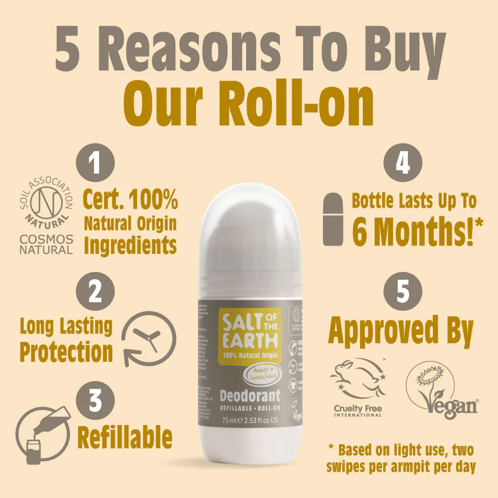 Amber And Sandalwood Roll-On 75ml - Image 2