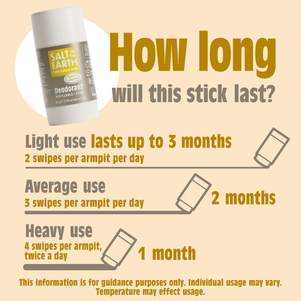 Amber & Sandalwood Natural Deodorant Stick 84g - Image 8