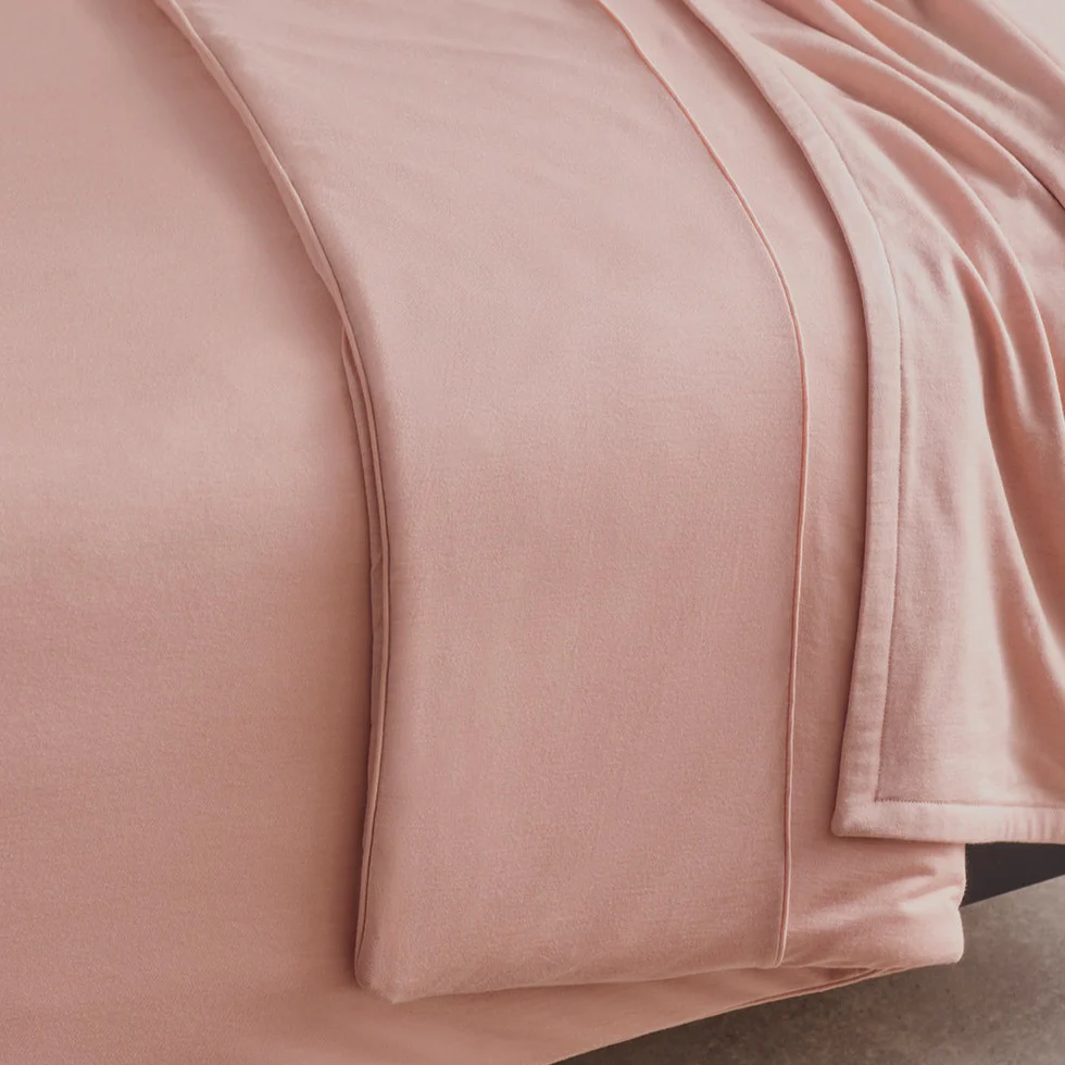 Merino Jersey Duvet Cover - Coral Peony - Super King