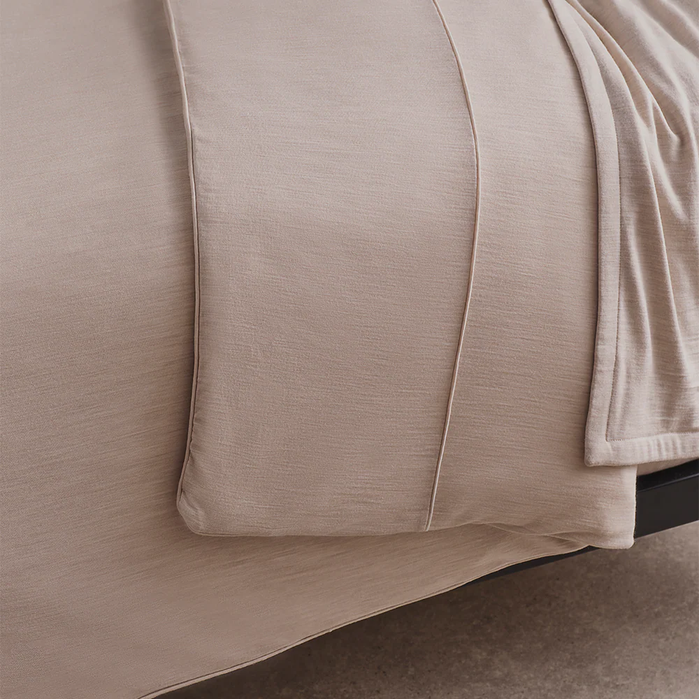 Merino Jersey Duvet Cover - Tropical Sand - Double