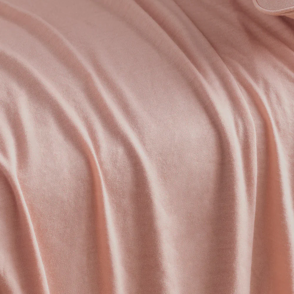 Merino Jersey Flat Sheet - Coral Peony - Double - Image 2
