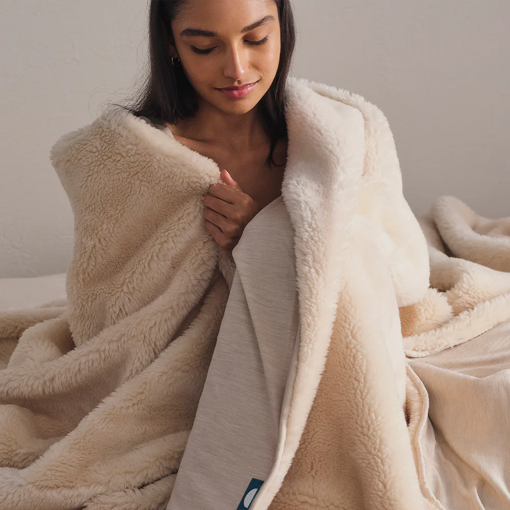 Merino Knit Fleece Calming Blanket - Tropical Sand - Double - Image 5
