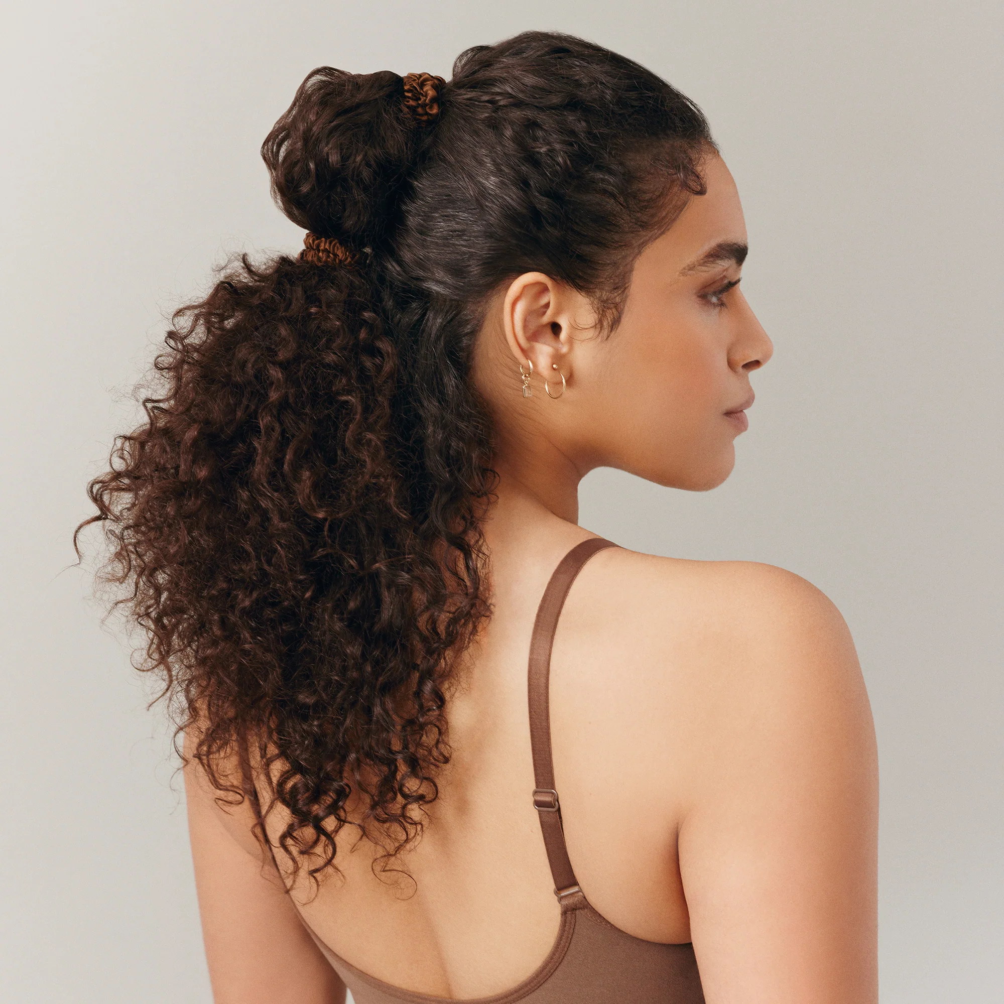 Pure Silk Back To Basics Skinny Scrunchies - Dark Brown 1 Unit - Image 5