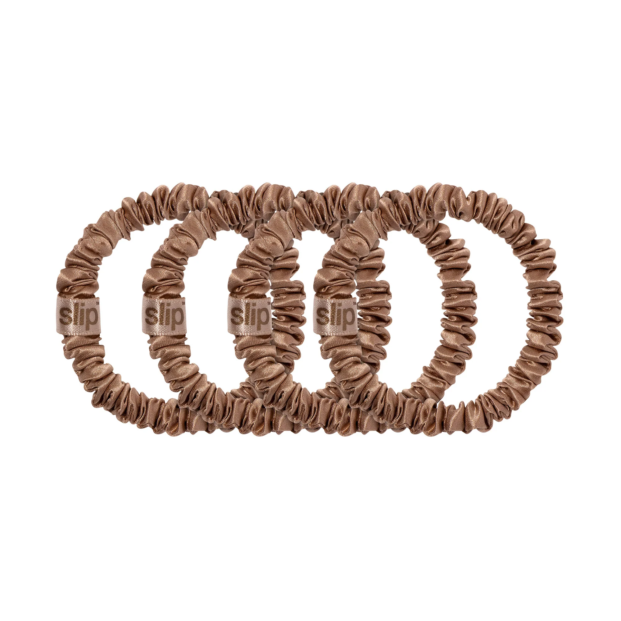Pure Silk Back To Basics Skinny Scrunchies - Light Brown 1 Unit - Image 2