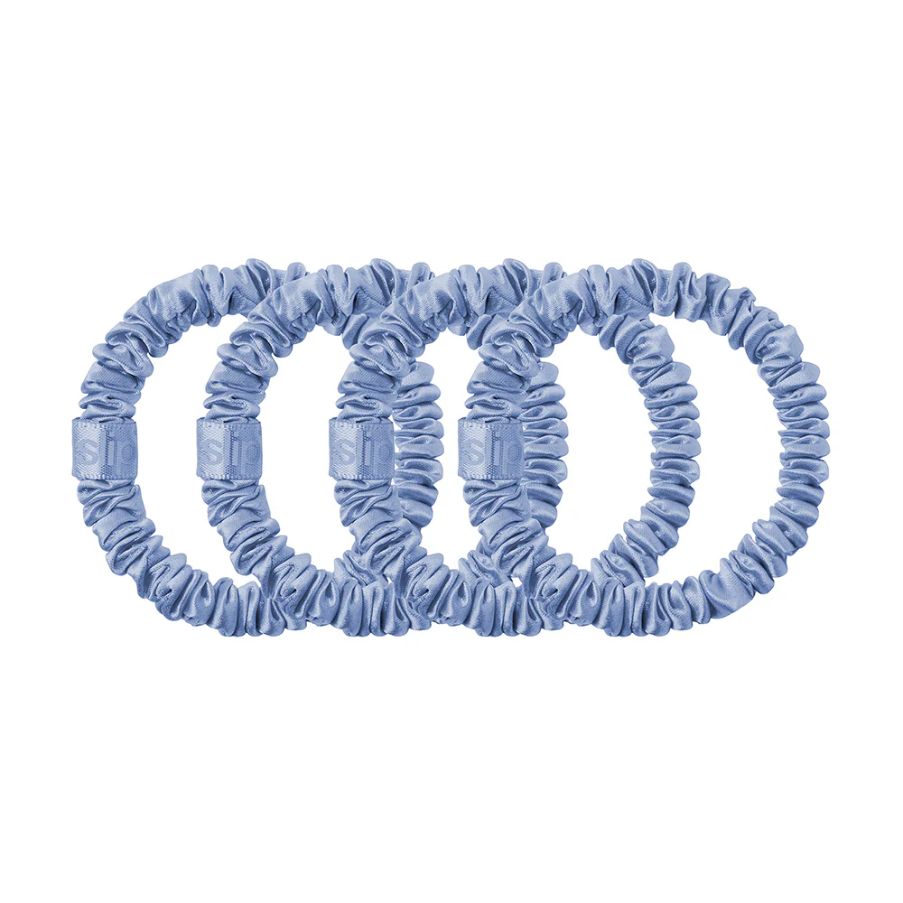 Pure Silk Skinny Scrunchies - Cornflower - Image 2
