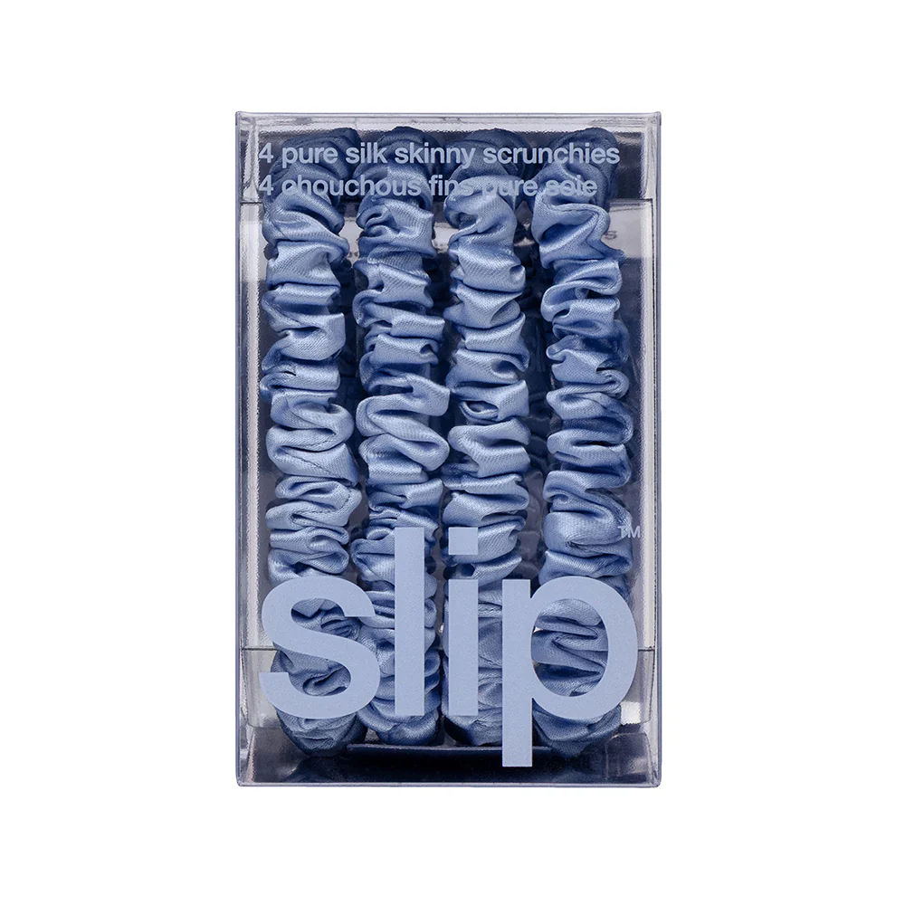 Pure Silk Skinny Scrunchies - Cornflower - Image 6