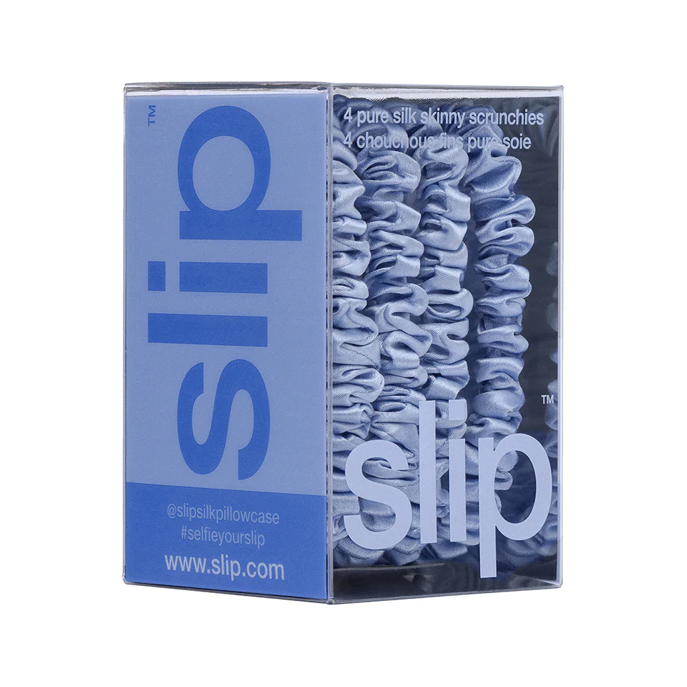 Pure Silk Skinny Scrunchies - Cornflower - Image 7