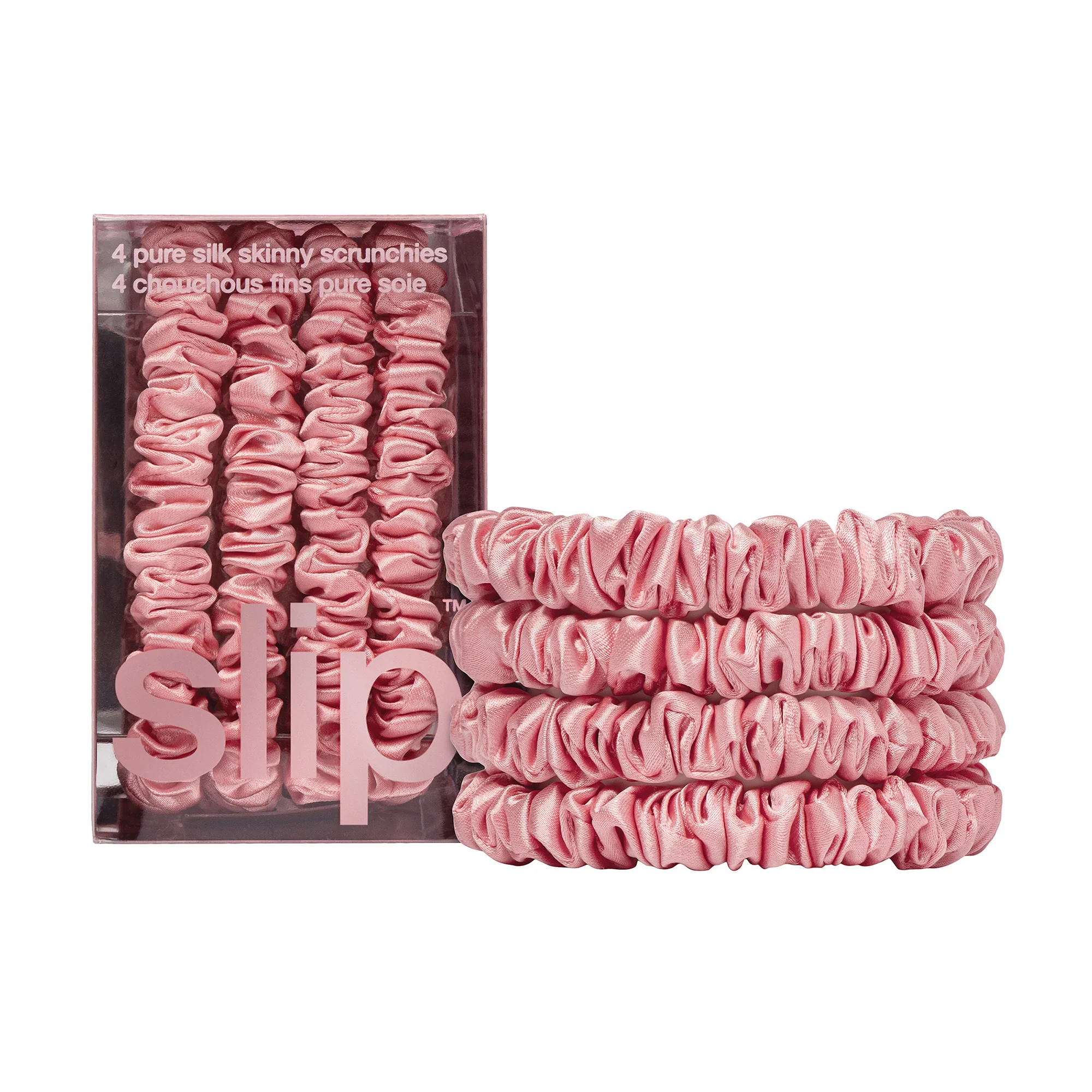 Pure Silk Skinny Scrunchies - Rose 1 Unit