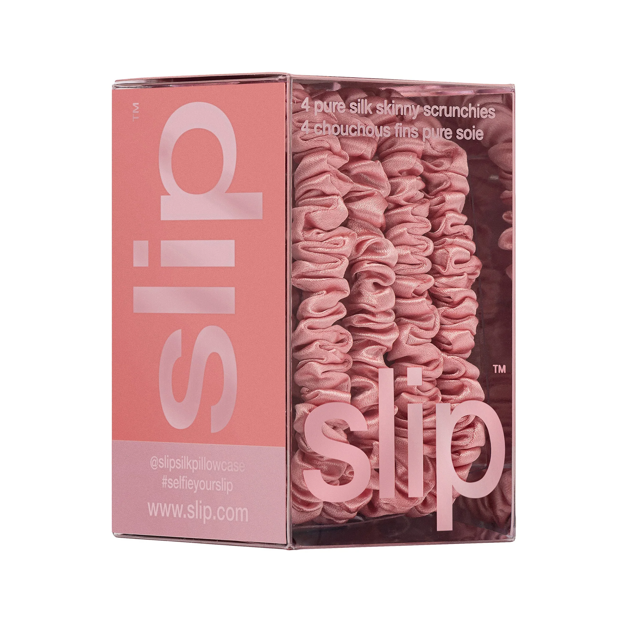 Pure Silk Skinny Scrunchies - Rose 1 Unit - Image 4