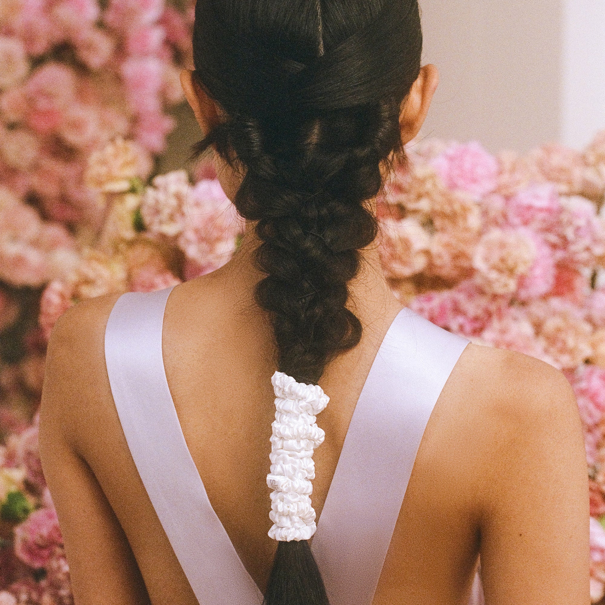 Pure Silk Skinny Scrunchies - White 1 Unit - Image 6