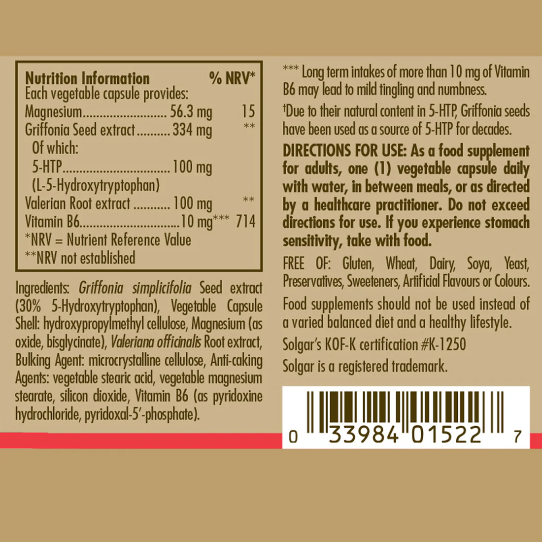 Griffonia 5-HTP Complex 90 capsules - Image 3