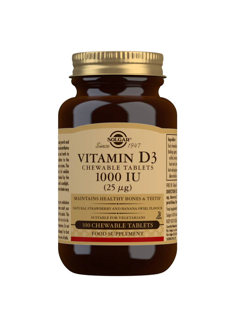 Vitamin D3 1000 IU (25µg) Chewable 100 tablets